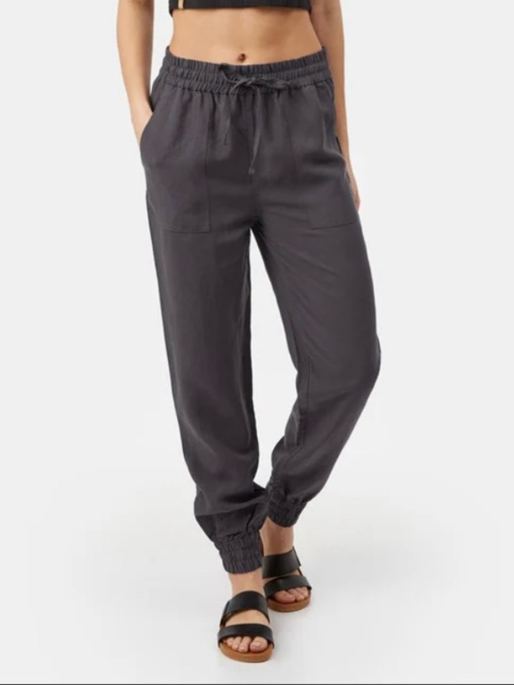 tentree TreeLinen Thruline Tencel Linen Blend Jogger Periscope Grey Size S Small